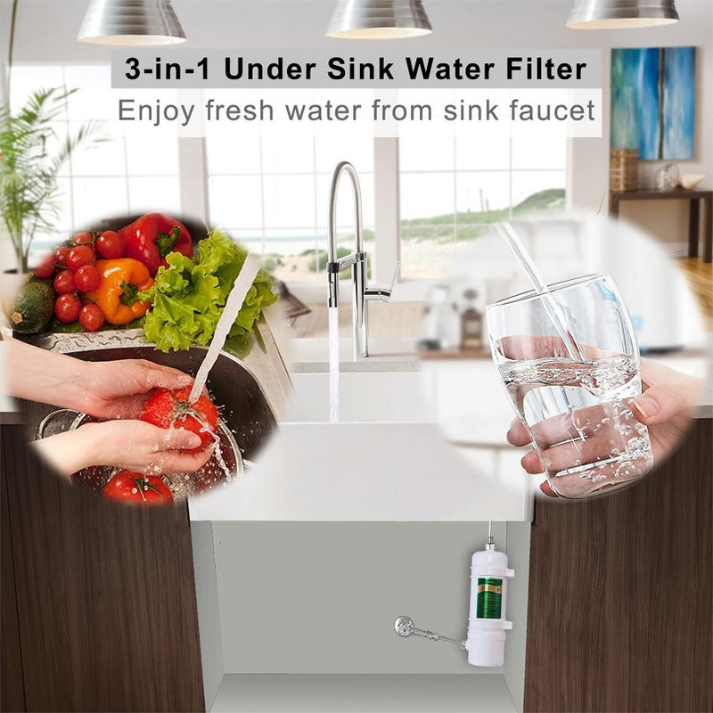 Hansing Full Flow Under Sink Water Filter, 13K Gallons Direct Connect Under Counter Drinking Water Filtration System, Removes Chlorine, Chloramine, Lead, Heavy Metals, Odors, Bad Tastes and More - Image 2